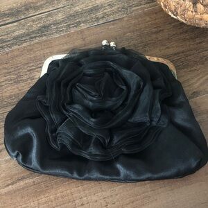 Vintage clutch BIJOUX TERNER Elegant Black Clutch with Floral Design beautiful
